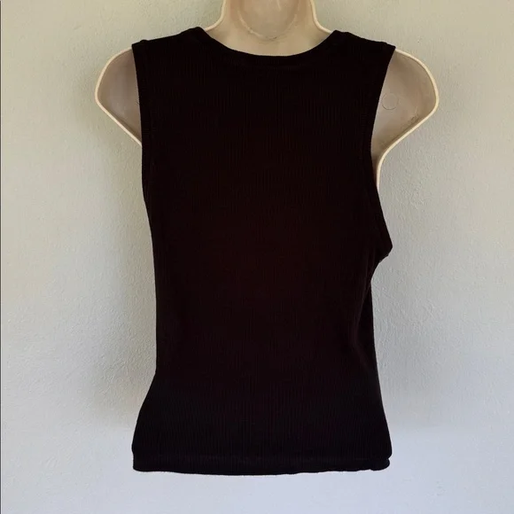 No Boundaries black spandex stretch ribbed knit sleeveless tank top size large - Picture 7 of 9